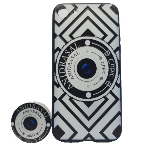 Husa Apple iPhone 7 Plus/8 Plus Multicolor Model Camera Foto + Popsocket inclus