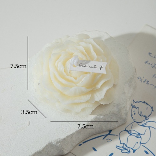 Lumanare Parfumata, Flippy, Model Trandafir, 7.5x3.5x7.5 cm, Alb, Aroma de Tuberoza