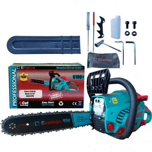 Motofierastrau Broman 6100+, 8.3 Cp, 6100 W, lama 16"