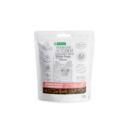 Nature s Protection Gustari Pentru Sustinerea Cresterii si Dezvoltarii Sanatoase cu Insecte pentru Junior Blana Alba 150 g