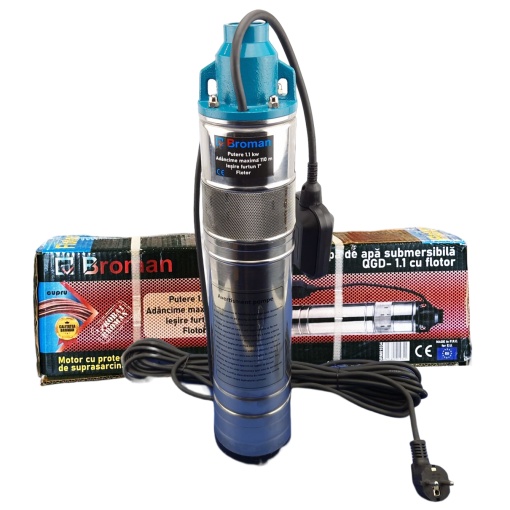 Pompa submersibila Broman QGD cu plutitor, 1100 W, 110 m inaltime, 3 mc/h, 1" - Copie