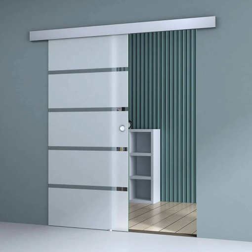 Set usa glisanta sticla design RS120, sablat cu design, 85x205x0.8 cm