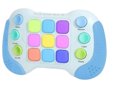 Consola interactiva de jocuri, cu 6 butoane si 600 de niveluri, Albastru/Gri