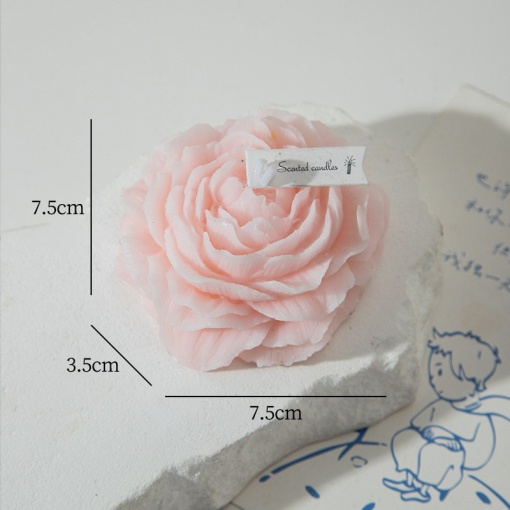 Lumanare Parfumata, Flippy, Model Trandafir, 7.5x3.5x7.5 cm, Roz Deschis, Aroma de Piersica