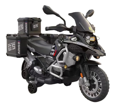 Motocicleta electrica GS1250, baterie 12V7Ah, roti din spuma EVA, Negru