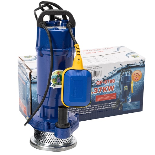 Pompa de apa submersibila 370 W, 1'', 16 m, cu flotor, 1.5 mc/h, GF-0700