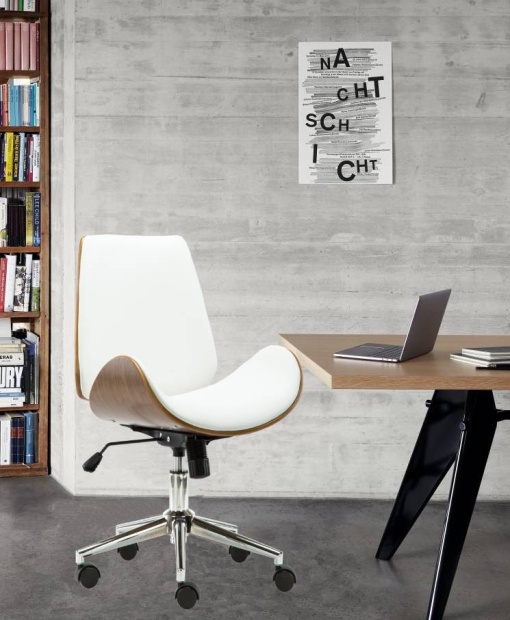 Scaun de birou directorial US114 Apolo, alb, 51x58x86-98 cm