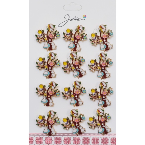 Set 12 Brose Martisor Copac cu Fata si Iepure