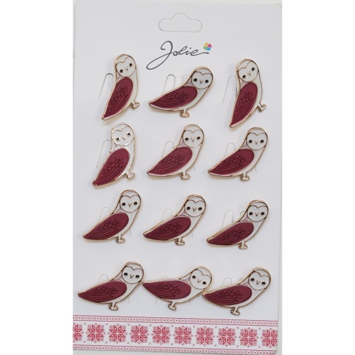Set 12 Brose Martisor pentru Copii Bufnita Aurie