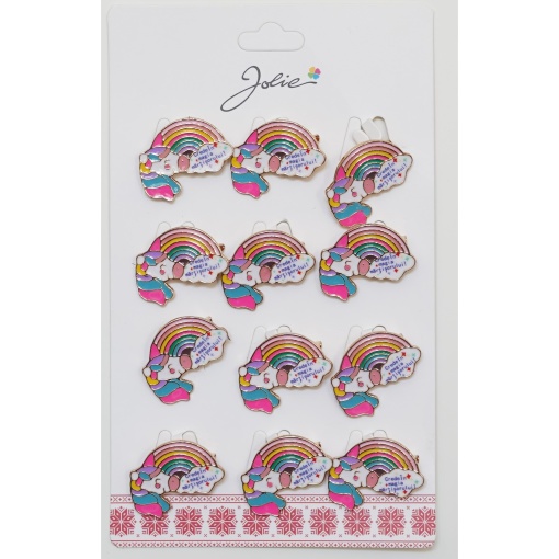Set 12 Brose Martisor pentru Copii Unicorn Curcubeu