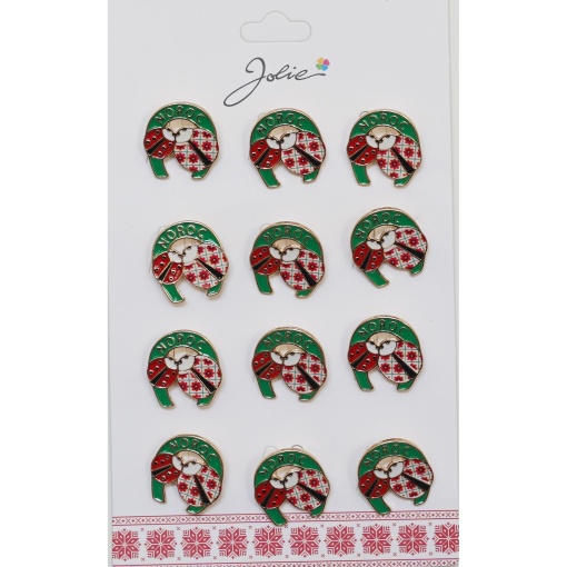 Set 12 Brose Martisor Primavara 2 Buburuze in Potcoava Noroc
