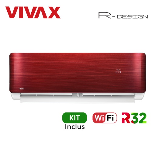 Aer Conditionat VIVAX R-Design ACP-12CH35AERI RED Wi-Fi Kit de instalare inclus R32 Inverter 12000 BTU/h