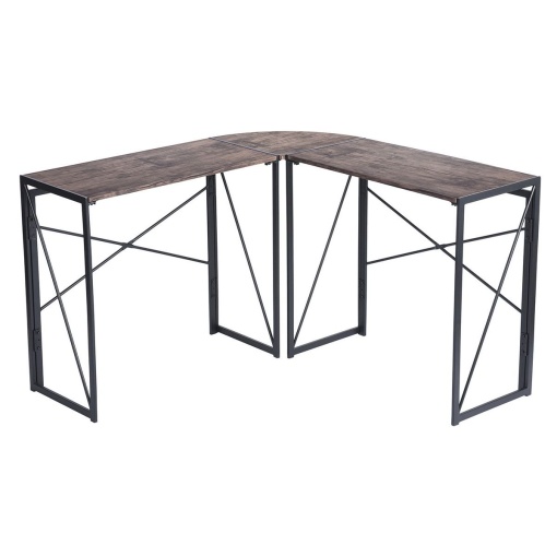 Birou colt, negru si wenge, 38x119.5x75 cm