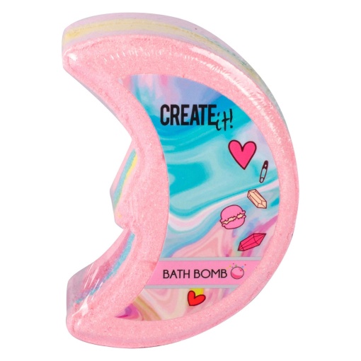 Bomba de baie Create It!, Forma de Luna, in culori Curcubeu