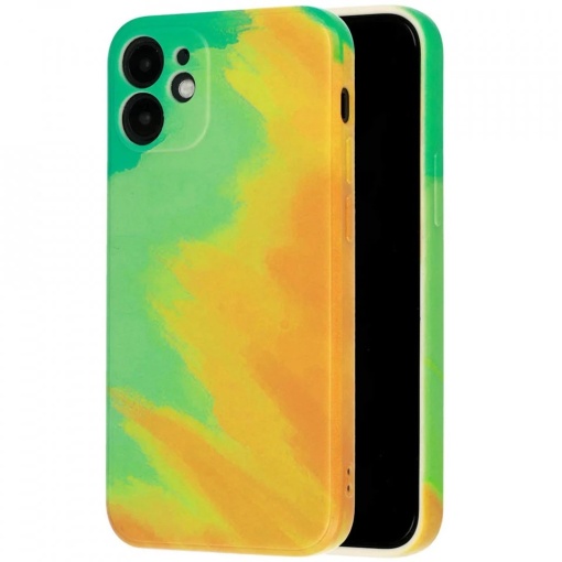 Husa protectie Flippy compatibila cu Apple iPhone 7/8G/SE2020 Tpu Ombre, Verde/Portocaliu