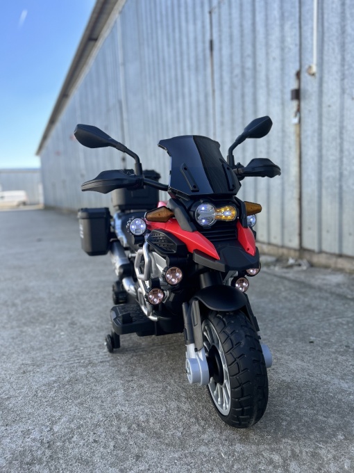 Motocicleta electrica GS1250, baterie 12V7Ah, roti din spuma EVA, Rosu