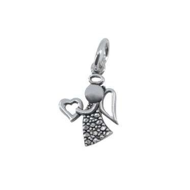 Pandantiv, Jolie Silver, Argint 925, Model Inger cu Inima, 1 g, 20x12 mm