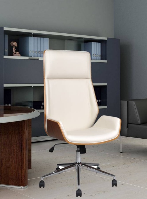 Scaun de birou directorial US116 Calisto, alb, 60x65x111-118 cm