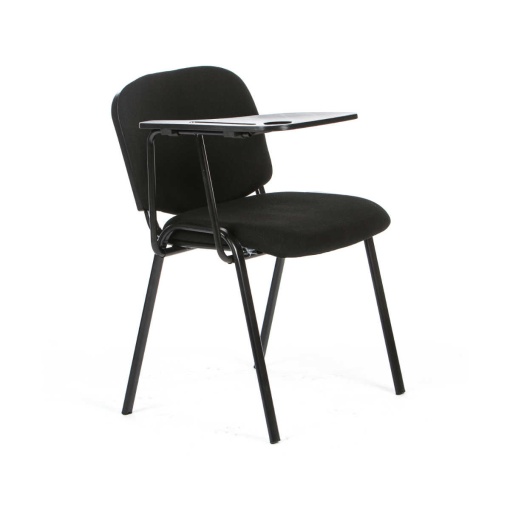Scaun vizitator cu masa rabatabila, negru, 53x40x76 cm