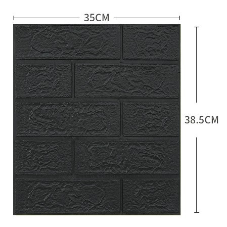 Set 10 Placi Tapet 3D Flippy, 35 x 38 cm, 3 mm, 1.33 mp, Gri inchis