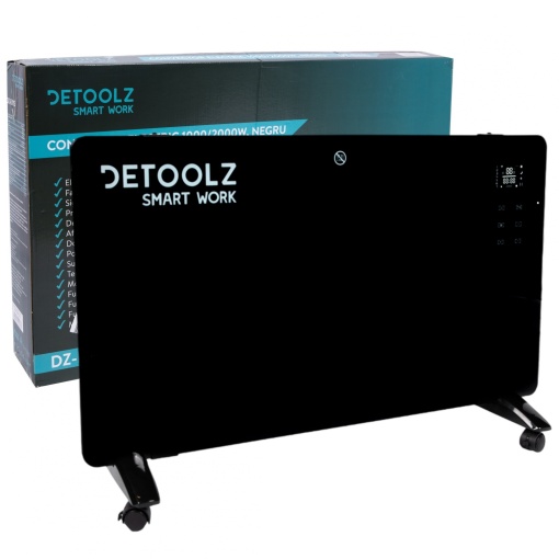 Convector electric Detoolz 1000W/2000W, Wifi, negru