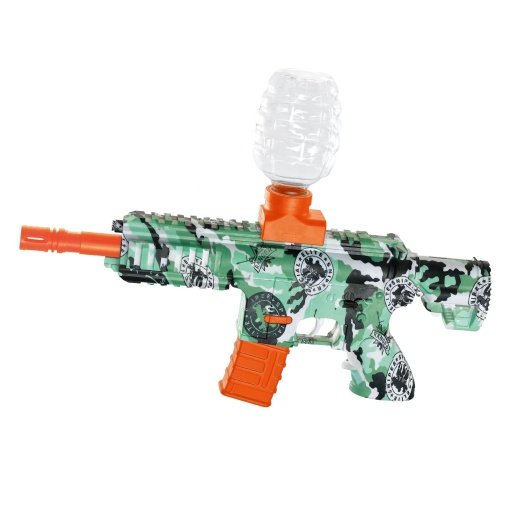 Pistol electric cu bile din hidrogen de gel cu 5000 bile, ochelari de protectie si cablu de incarcare, 27x37 cm, Verde