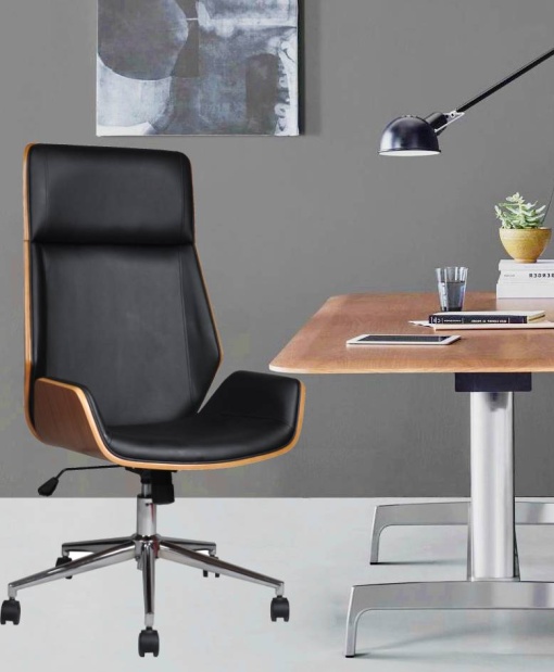 Scaun de birou directorial US116 Calisto, negru, 60x65x111-118 cm