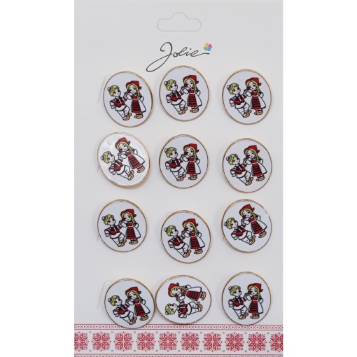 Set 12 Brose Martisor pentru Copii Baiat si Fata Imbracati Traditional