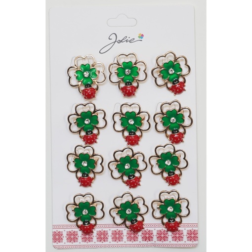 Set 12 Brose Martisor Primavara Trifoi Dublat cu Buburuza pe Ea