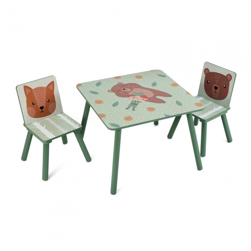 Set de 2 scaune si birou Green Forest UGMBS07-GNF