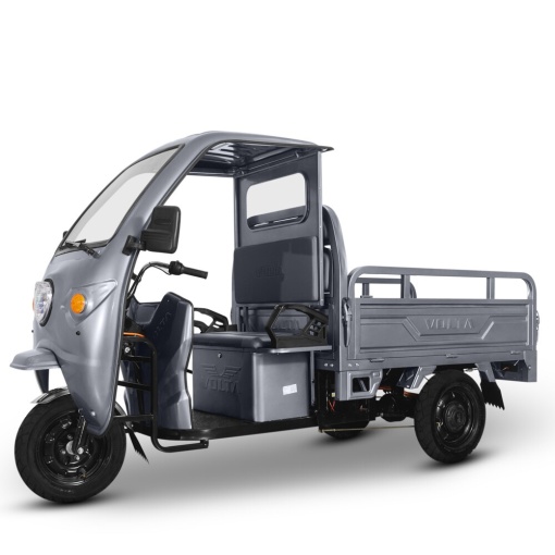 Triciclu electric, FARA Permis, motor 3900W, pana la 50km autonomie, 45Ah, Voltarom Hercules, Tuk Tuk cu cabina, Gri