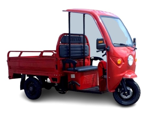 Triciclu Electric, Voltarom Hercules, FARA Permis, Tuk Tuk, Cu Cabină Motor 3900W, 72V, 120Ah, 120Km autonomie, Rosu