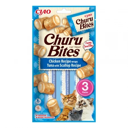 Churu Bites Recompense pentru Pisici cu Pui Ton si Scoici