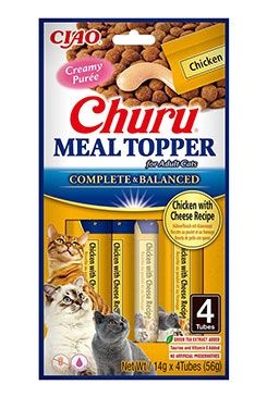 Churu Meal Topper Recompensa Cremoasa Reteta Pui si Branza 4 buc