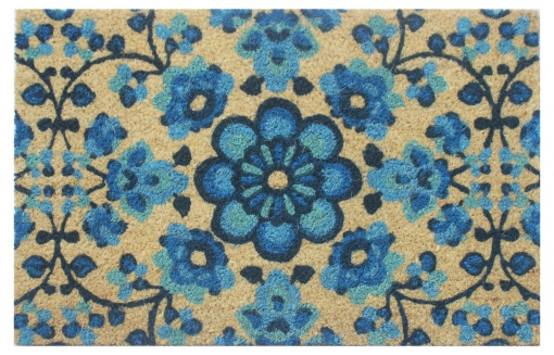 Covoras intrare Flower Power design Albastru, 40x60 cm
