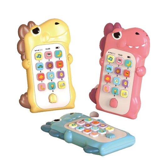 Jucarie Interactiva, Flippy, Telefon Inteligent, Model Dinozaur, Functii Educative, Muzicale si Voce, 4-6 ani, 19 x 11.5 cm, din Plastic, Multicolor