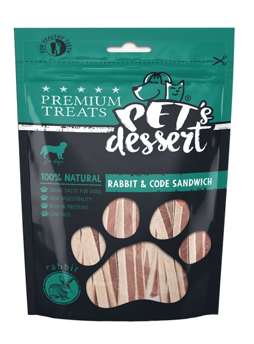 Pet s Desert Dog Rabbit and Cod Sandwich 80 Gr LSR-08