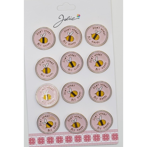 Set 12 Brose Martisor pentru Copii Albina Don`t Worry Bee Happy