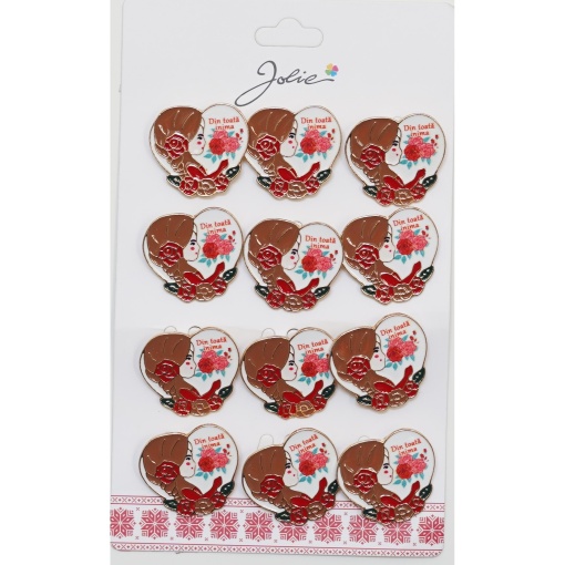 Set 12 Brose Martisor Primavara Fata cu Mesaj Din Toata Inima