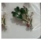 Set 12 Brose Martisor Primavara Trifoi cu Piatra in Centru si Buburuza