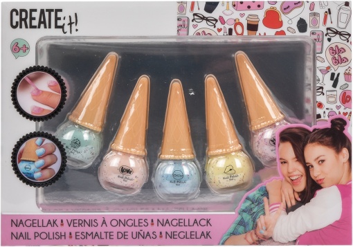 Set 5 oje in forma de inghetata pentru fetite Create It!