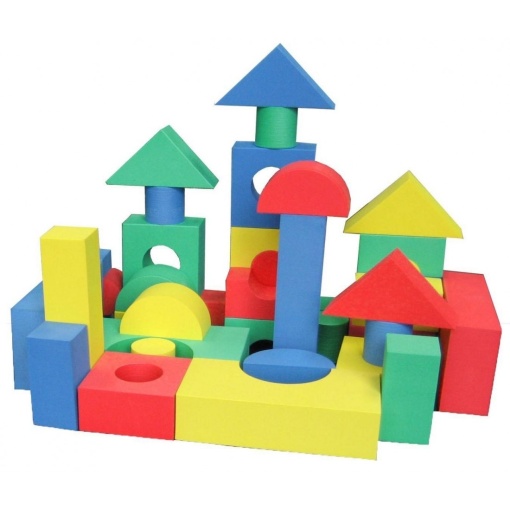 Set Cuburi constructii moi din spuma EVA, 29 piese 33x22x4,5 cm