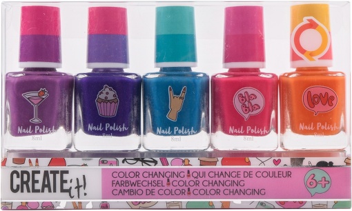 Set de 5 oje care isi schimba culoarea pentru fetite Create It!