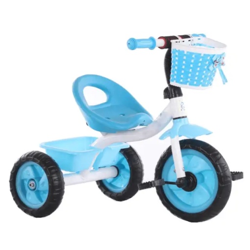 Tricicleta copii cu roti EVA si cosulet depozitare – XEL578 Albastru