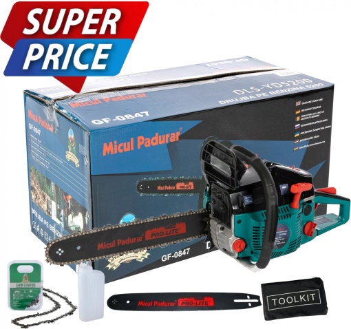 *Cel mai mic pret*Drujba pe benzina Micul Padurar 5200, 52 CC, 2.72 Cp, lama 40 cm