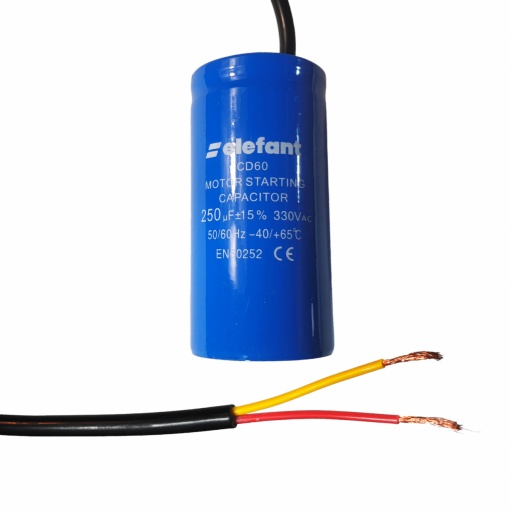 Condensator cu fire CD60 250AμF 50x100mm 330V, Elefant