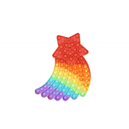 Jucarie antistres din silicon, Flippy, Pop It Now and Flip It, Stea cazatoare, Multicolor