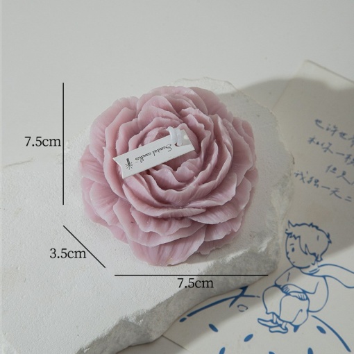 Lumanare Parfumata, Flippy, Model Trandafir, 7.5x3.5x7.5 cm, Mov Inchis, Aroma de Lavanda