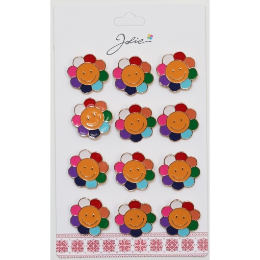 Set 12 Brose Martisor pentru Copii Floare ce Zambeste Coloarata