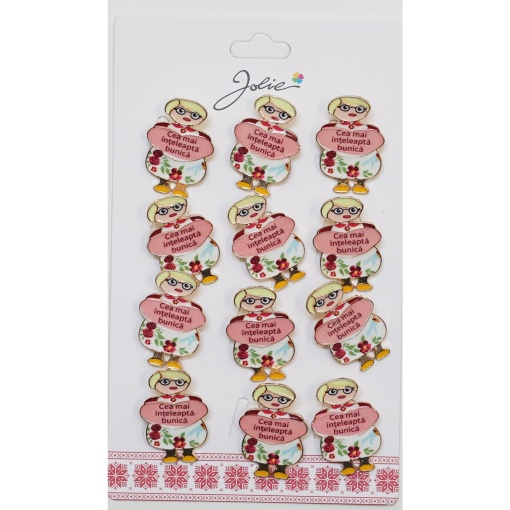 Set 12 Brose Martisor Primavara cu Mesaj Cea Mai Inteleapta Bunica
